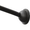 Moen Curved Adjustable Length Fixed Mount Single Shower Curtain Rod for Bathroom, Brushed Nickel Finish, CSR2160BN(Matte Black)