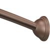 Moen Curved Adjustable Length Fixed Mount Single Shower Curtain Rod for Bathroom, Brushed Nickel Finish, CSR2160BN(Old World Bronze)