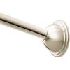 Moen Curved Adjustable Length Fixed Mount Single Shower Curtain Rod for Bathroom, Brushed Nickel Finish, CSR2160BN(Polished Nickel)