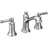 Moen Dartmoor Chrome Traditional Two-Handle Widespread Bathroom Sink Faucet, Valve Required, T6805