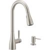 Moen Doherty Spot Resist Stainless Single Handle Pull-Down Kitchen Faucet with Power Clean and Reflex Docking System, 87260SRS
