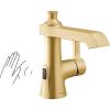 Moen Flara Brushed Gold Motionsense Wave Touchless Single Handle Bathroom Sink Faucet, S6981EWBG