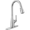 Moen Leesi Stainless Pulldown Kitchen Sink Faucet with Power Boost, Transitional Kitchen Faucet, One-Handle Single Hole High Arc, Easy Installation, Spot Resist Finish, 87448SRS