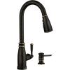 Moen Morado Mediterranean Bronze Pulldown Kitchen Faucet with Power Boost, Transitional Farmhouse Kitchen Faucet, Easy Installation, 87394BRB(Mediterranean Bronze)