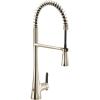 Moen Sinema Polished Nickel Single-Handle Touchless High Arc Pulldown Kitchen Faucet, Spring Kitchen Sink Faucet with Pulldown Sprayer Head and Wave Motion Sensor, S5235EWNL