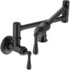 Moen Traditional Spot Resist Stainelss Wall Mount Swing Arm Folding Pot Filler Kitchen Faucet, S664SRS(Matte Black)