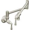 Moen Traditional Spot Resist Stainelss Wall Mount Swing Arm Folding Pot Filler Kitchen Faucet, S664SRS(Spot Resist Stainless)