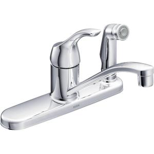 MOEN CA87554C Adler Low Arc Kitchen Faucet with Side Spray in Chrome