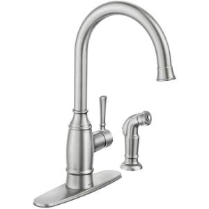 MOEN NOELL SINGLE-HANDLE STANDARD KITCHEN FAUCET WITH SIDE SPRAYER IN SPOT RESIST STAINLE