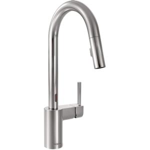 Moen 7565EC Align Motionsense Two-Sensor Touchless One-Handle High Arc Modern Pulldown Kitchen Faucet with Reflex, Chrome