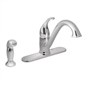 Moen 7840SRS Camerist One-Handle Low Arc Kitchen Faucet with Side Spray, Spot Resist Stainless(Chrome)