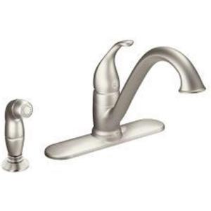 Moen 7840SRS Camerist One-Handle Low Arc Kitchen Faucet with Side Spray, Spot Resist Stainless(Spot Resist Stainless)