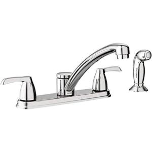 Moen 87046 Adler Two Low Arc Kitchen Faucet with Optional Knob or Lever Handles, Chrome