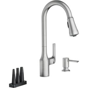 Moen 87114SRS Milton One-Handle High Arc Pulldown Kitchen Faucet, Spot Resist Stainless