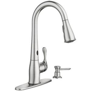 Moen 87340ESRS One-Handle High Arc Pulldown Kitchen Faucet, Spot Resist Stainless