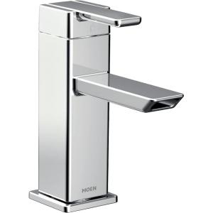 Moen 90 Degree Chrome One-Handle Modern Bathroom Faucet with Drain Assembly, S6700(Chrome)