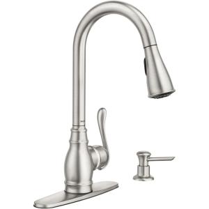 Moen CA87003SRS Anabelle Single Handle Kitchen Faucet with Pullout Sprayer Featuring Power Clean and Reflex, Spot Resist Stainless