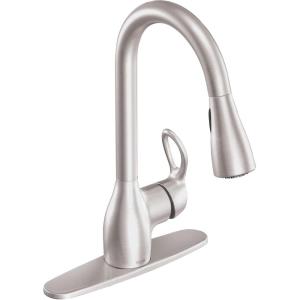 Moen CA87011SRS Single Handle Kitchen Faucet with Pullout Spray from the Kleo Collection, Spot Resist Stainless