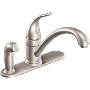 Moen CA87484SRS Single Handle Low Arc Kitchen Faucet with Side Spray from the Torrance Collection, Spot Resist Stainless