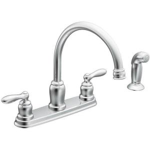 Moen CA87888 Chrome Caldwell Two Handle High Arc Kitchen Faucet