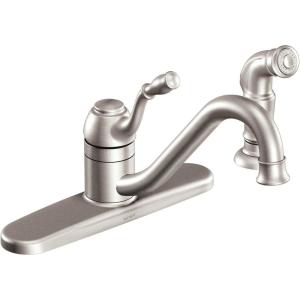 Moen Chrome CA87009 1 Handle Kitchen Faucet With Side Spray, No Size