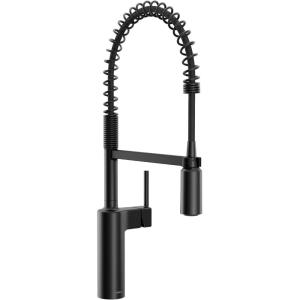 Moen Inara Chrome Pulldown Kitchen Faucet with Power Boost, Modern Kitchen Faucet, One-Handle High Arc, Easy Installation, 87463(Matte Black)