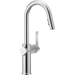 Moen Joric Chrome Single Handle Deck-Mount Pull-Down Kitchen Faucet with Sprayer (Includes Deck Plate) 87492