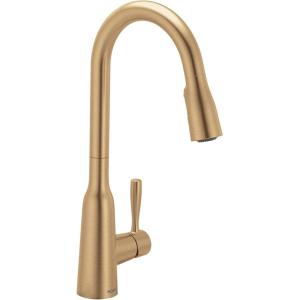 Moen Orivesi Bronzed Gold One-Handle High Arc Pulldown Kitchen Faucet with Power Boost, 87891BZG(Bronzed Gold)