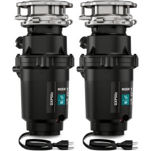 Moen Prep Series PRO Continuous Feed Compact Garbage Disposal for Kitchen Sink with Power Cord, GXP50C(0.5 HP (Pack of 2))