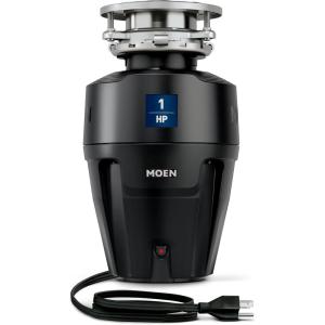 Moen Prep Series PRO Continuous Feed Compact Garbage Disposal for Kitchen Sink with Power Cord, GXP50C(1 HP)