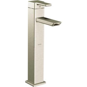 Moen S6711BN 90 Degree One Handle Vessel Sink Modern Bathroom Faucet, Brushed Nickel(Brushed Nickel)