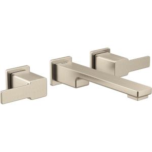 Moen TS6731BN 90 Degree Two-Handle Wall Mount Bathroom Faucet Trim, Valve Required, Brushed Nickel(Brushed Nickel)