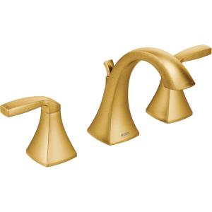 Moen Voss Brushed Gold Contemporary Two-Handle Widespread Bathroom Sink Faucet Trim Kit for Adjustable 3-Hole Installations, Valve Required, T6905BG(Brushed Gold)