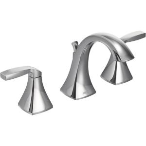 Moen Voss Brushed Gold Contemporary Two-Handle Widespread Bathroom Sink Faucet Trim Kit for Adjustable 3-Hole Installations, Valve Required, T6905BG(Chrome)
