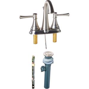 Moen WS84777MSRN Ashville Centerset 2 Handle Bathroom Faucet