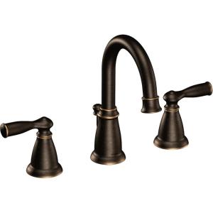 Moen WS84924SRN Two-Handle High Arc Bathroom Faucet, Spot Resist Brushed Nickel(Mediterranean Bronze)