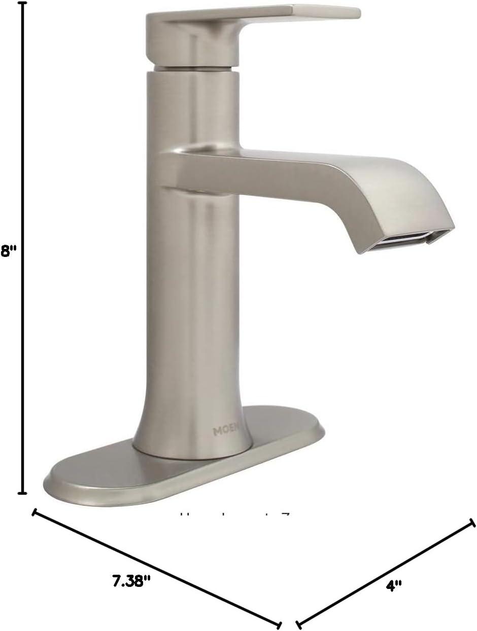 image:imageMOEN Genta Single Hole SingleHandle Bathroom Faucet in Spot Resist Brushed Nickel