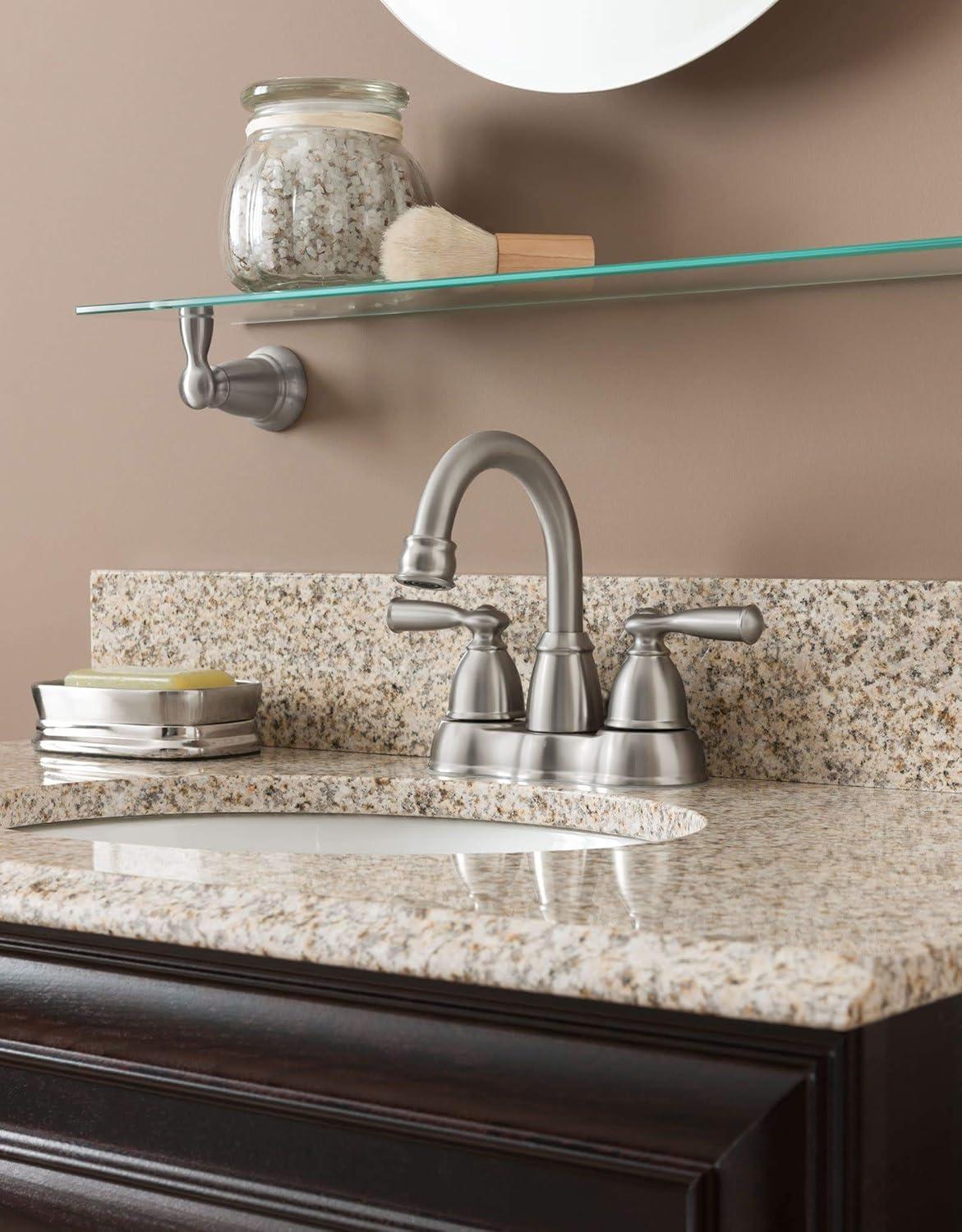 image:imageMoen CA84913SRN Double Handle Centerset Bathroom Faucet from the Banbury Collection Spot Resist Brushed Nickel