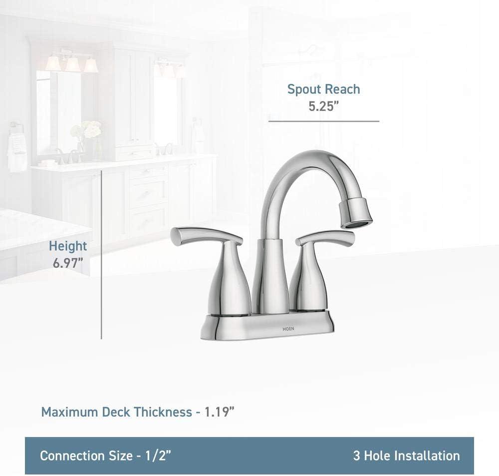 image:imageMoen Essie 2Handle 4 in CENTERSET Bathroom Faucet in SPOT Resist Brushed Nickel 84128SR