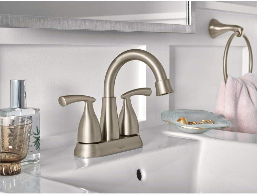 image:imageMoen Essie 2Handle 4 in CENTERSET Bathroom Faucet in SPOT Resist Brushed Nickel 84128SR