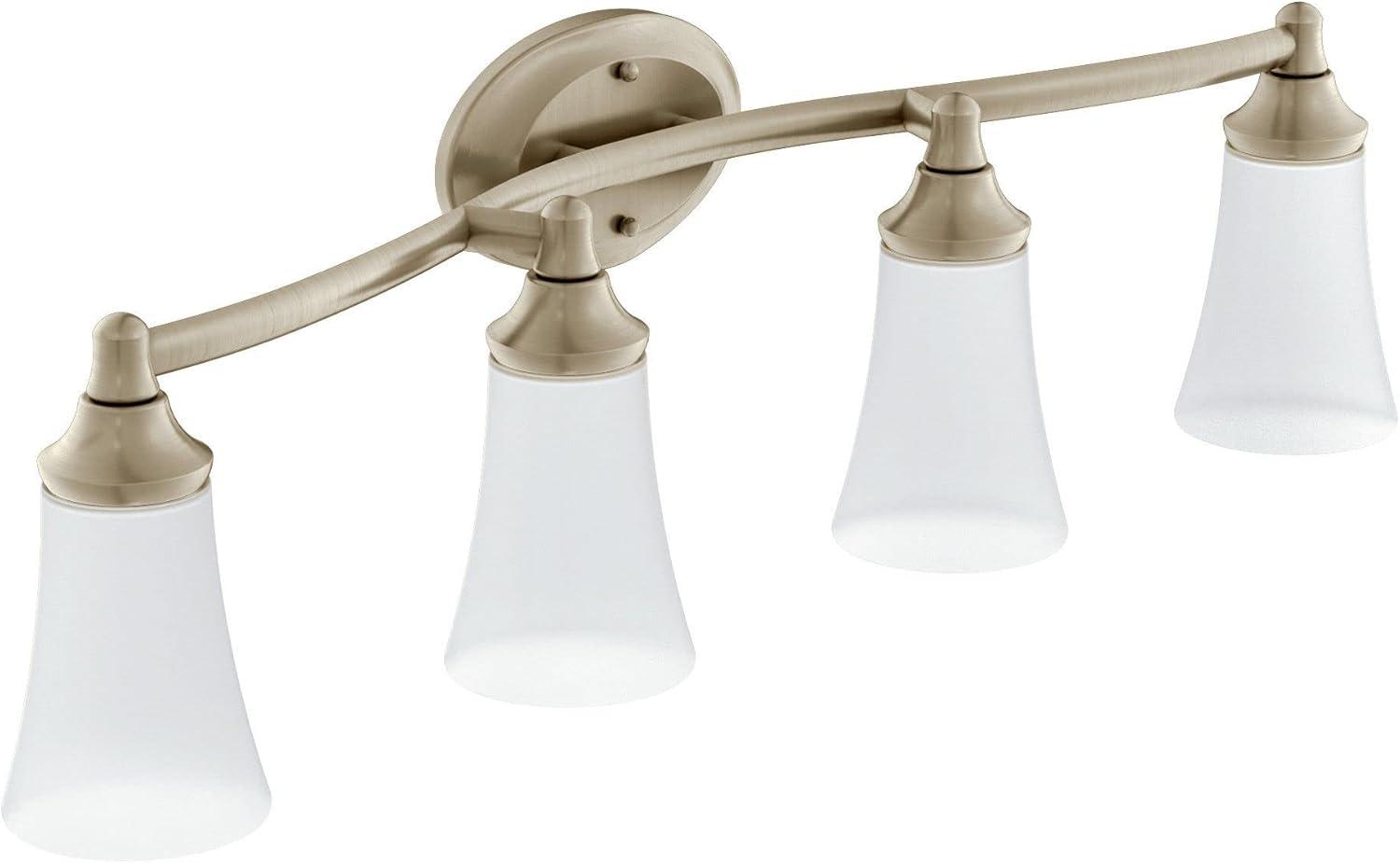 image:imageMoen Eva Brushed Nickel 3Light DualMount Bathroom Vanity Fixture Bath Lighting with Frosted Glass YB2863BNBrushed Nickel