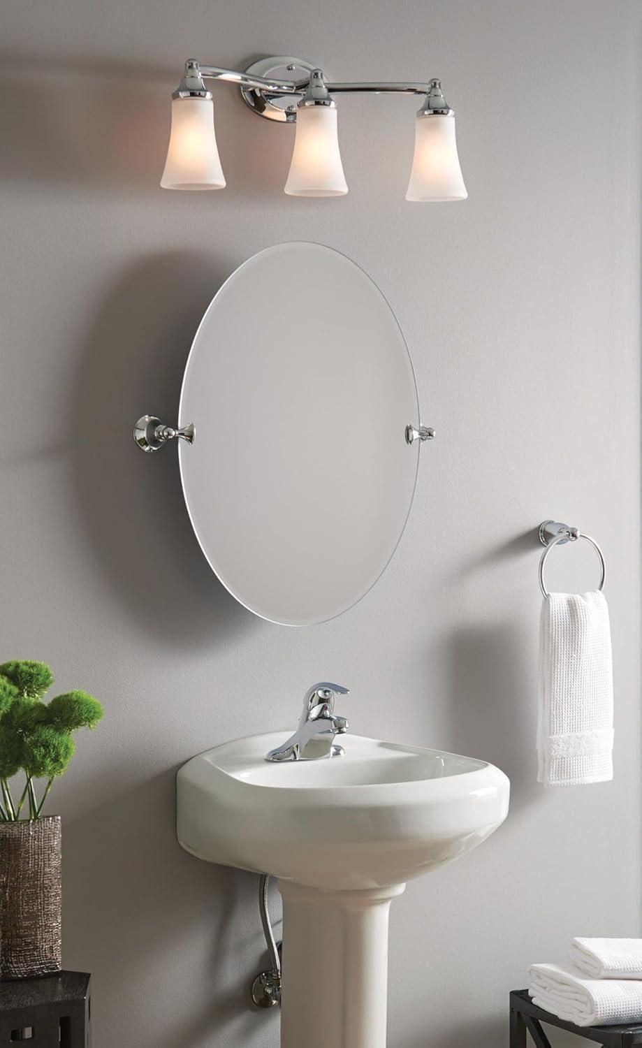 image:imageMoen Eva Brushed Nickel 3Light DualMount Bathroom Vanity Fixture Bath Lighting with Frosted Glass YB2863BNChrome