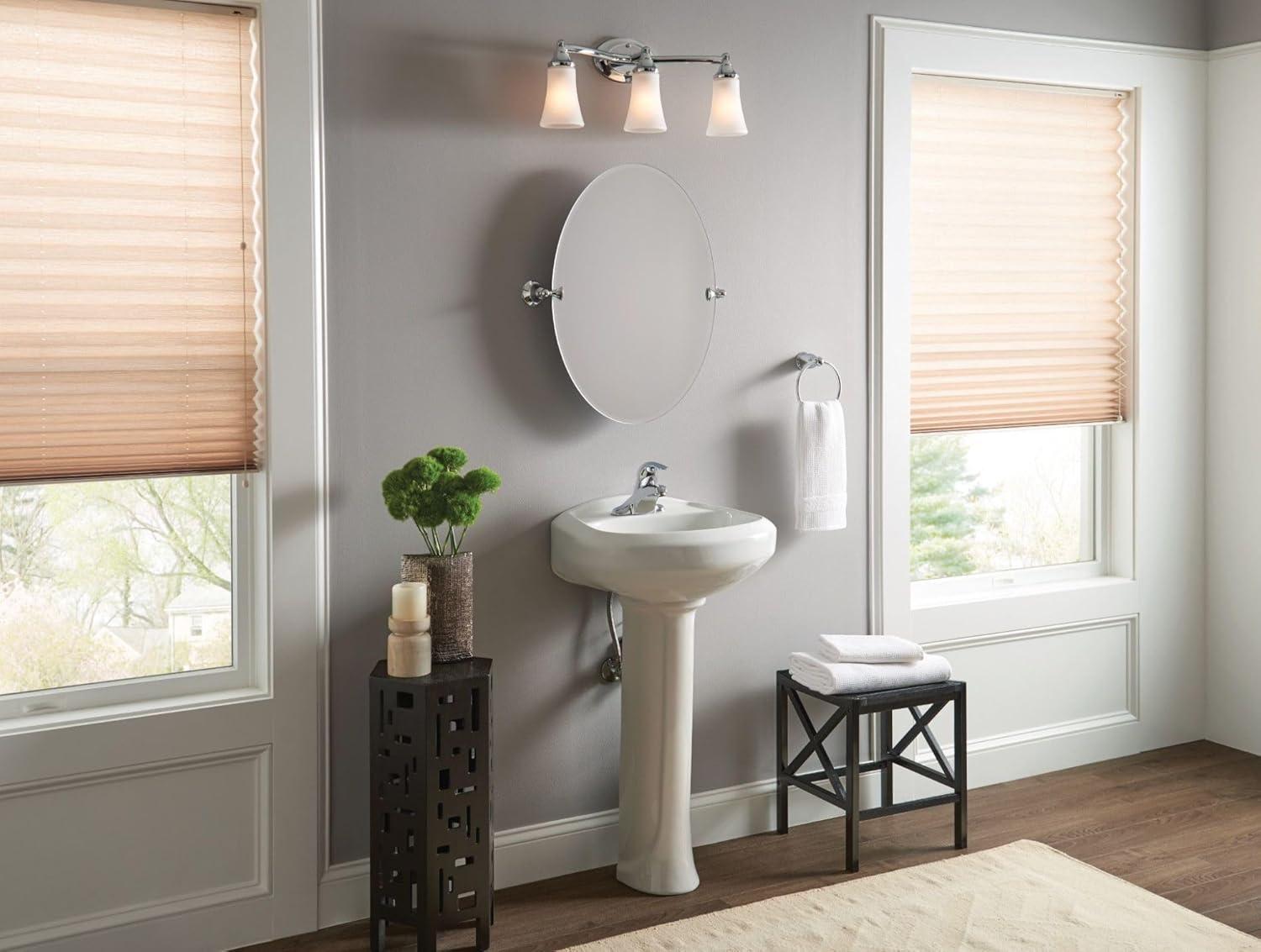 image:imageMoen Eva Brushed Nickel 3Light DualMount Bathroom Vanity Fixture Bath Lighting with Frosted Glass YB2863BNChrome