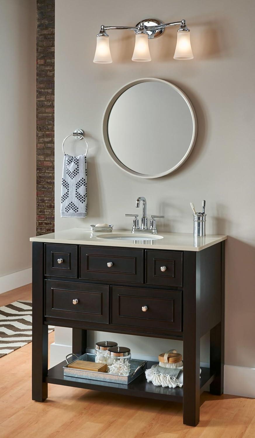 image:imageMoen Eva Brushed Nickel 3Light DualMount Bathroom Vanity Fixture Bath Lighting with Frosted Glass YB2863BNChrome