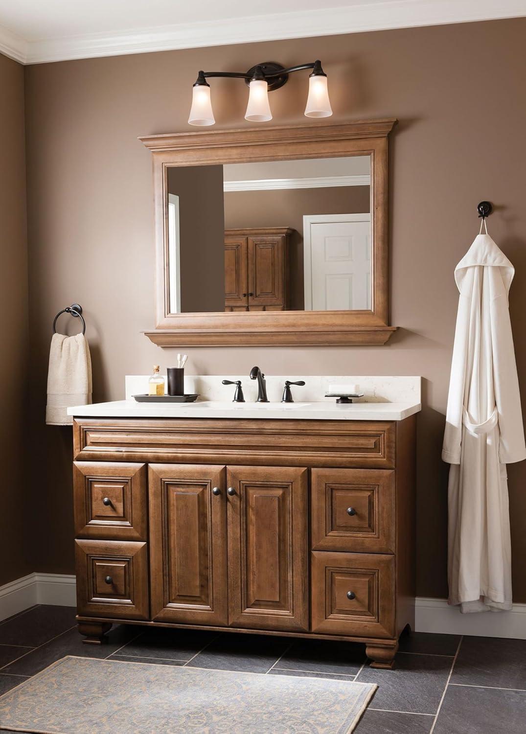 image:imageMoen Eva Brushed Nickel 3Light DualMount Bathroom Vanity Fixture Bath Lighting with Frosted Glass YB2863BNOilRubbed Bronze