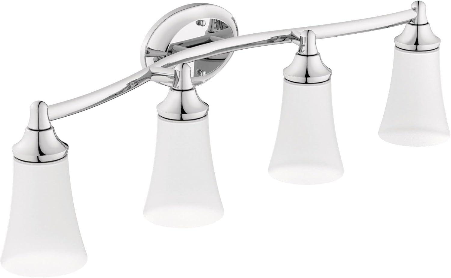 image:imageMoen Eva Brushed Nickel 3Light DualMount Bathroom Vanity Fixture Bath Lighting with Frosted Glass YB2863BNWhite