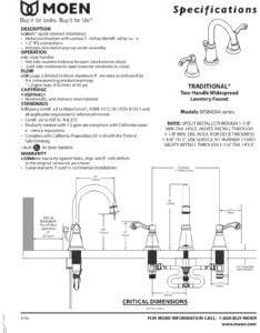 image:imageMoen Faucet WS84004SRN Traditional 2H WS SRN Brushed Nickel