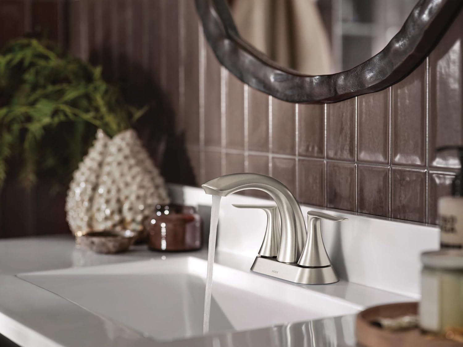 image:imageMoen Findlay Spot Resist Brushed Nickel Two Handle 4Inch Centerset Bathroom Faucet 84515SRN