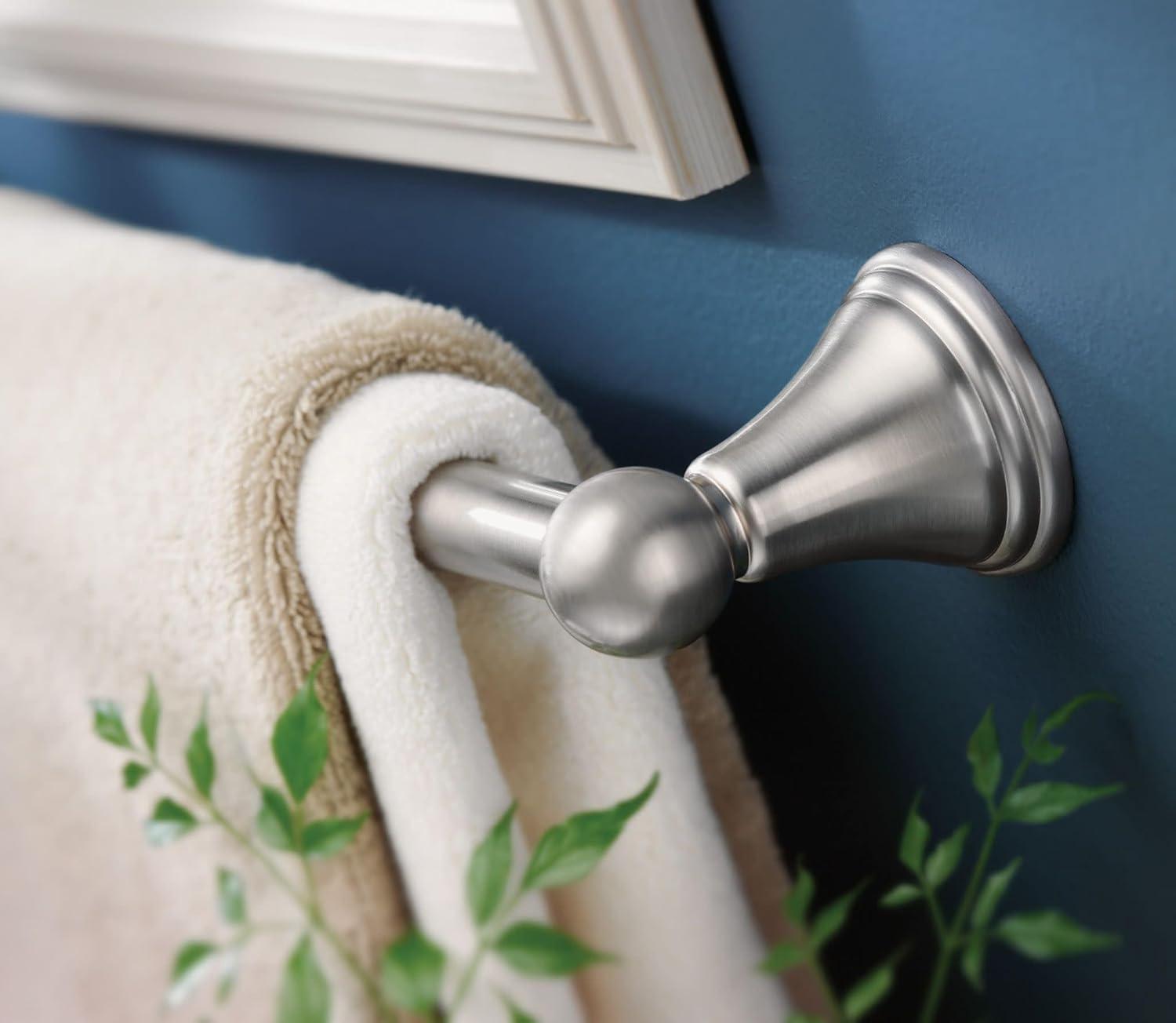 image:imageMoen Preston Collection Spot Resist Brushed Nickel Single Post Toilet Paper Holder Wall Mounted Toilet Roll Holder DN8408BNBrushed Nickel