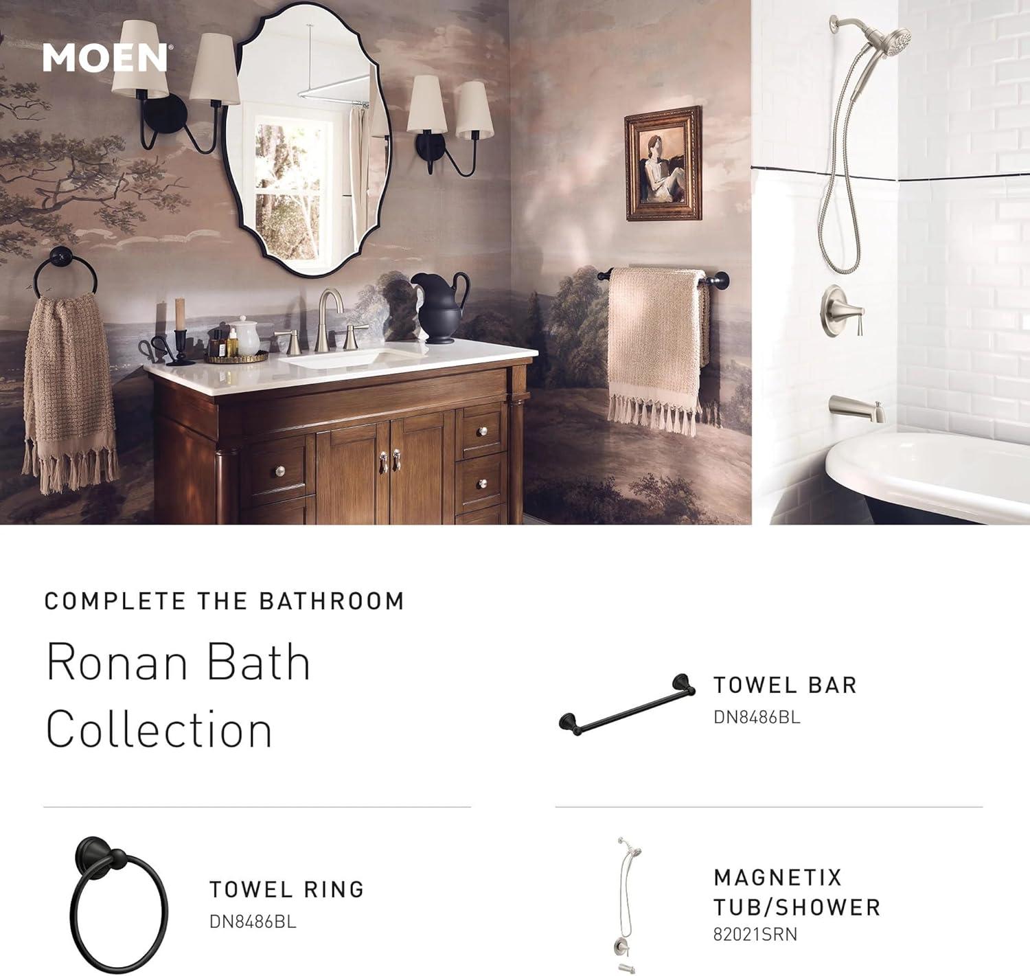 image:imageMoen Ronan Spot Resist Brushed Nickel SingleHandle Modern Shower Faucet with Square Handheld Rain Shower Spray Head Featuring Magnetix Valve Included 82023SRN